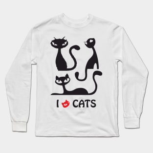 I Love Cats Long Sleeve T-Shirt